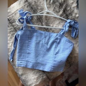 Blue linen top